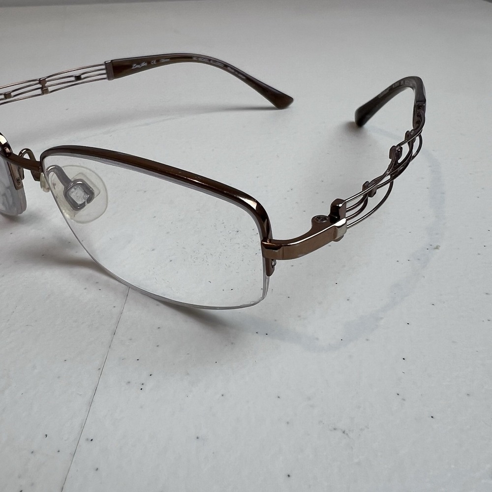 CHARMANT LINEART‎ XL2015 Titan Japan Brown Half Rim Eyeglasses Frame 52-17-135